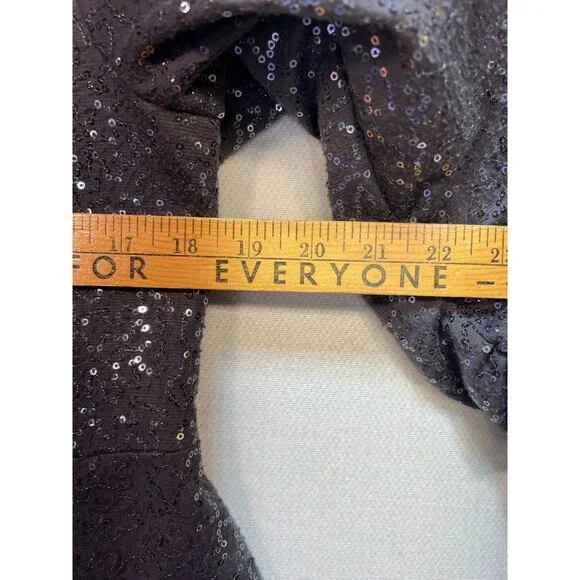 Robert Louise Women's Open Front Cardigan Sequin Blazer Long Sleeve Size L Gray - Picture 8 of 11